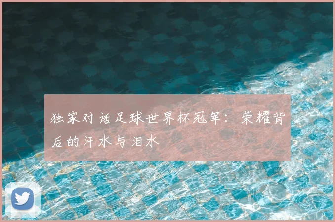 独家对话足球世界杯冠军：荣耀背后的汗水与泪水